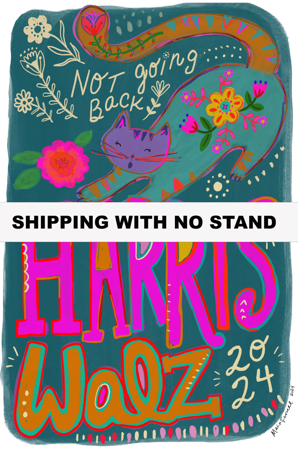 Image of Harris-Walz Yard Sign - SHIPPING W/OUT STAND (wire H-stand avail at hardware stores for $2)