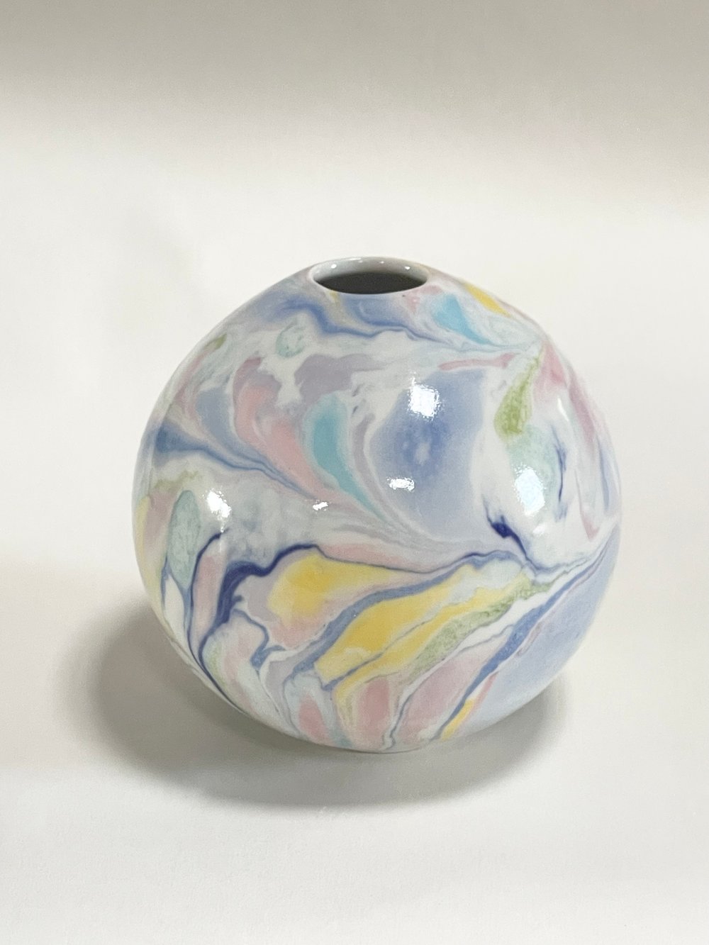 Image of Kugle vase blå/gul/pink