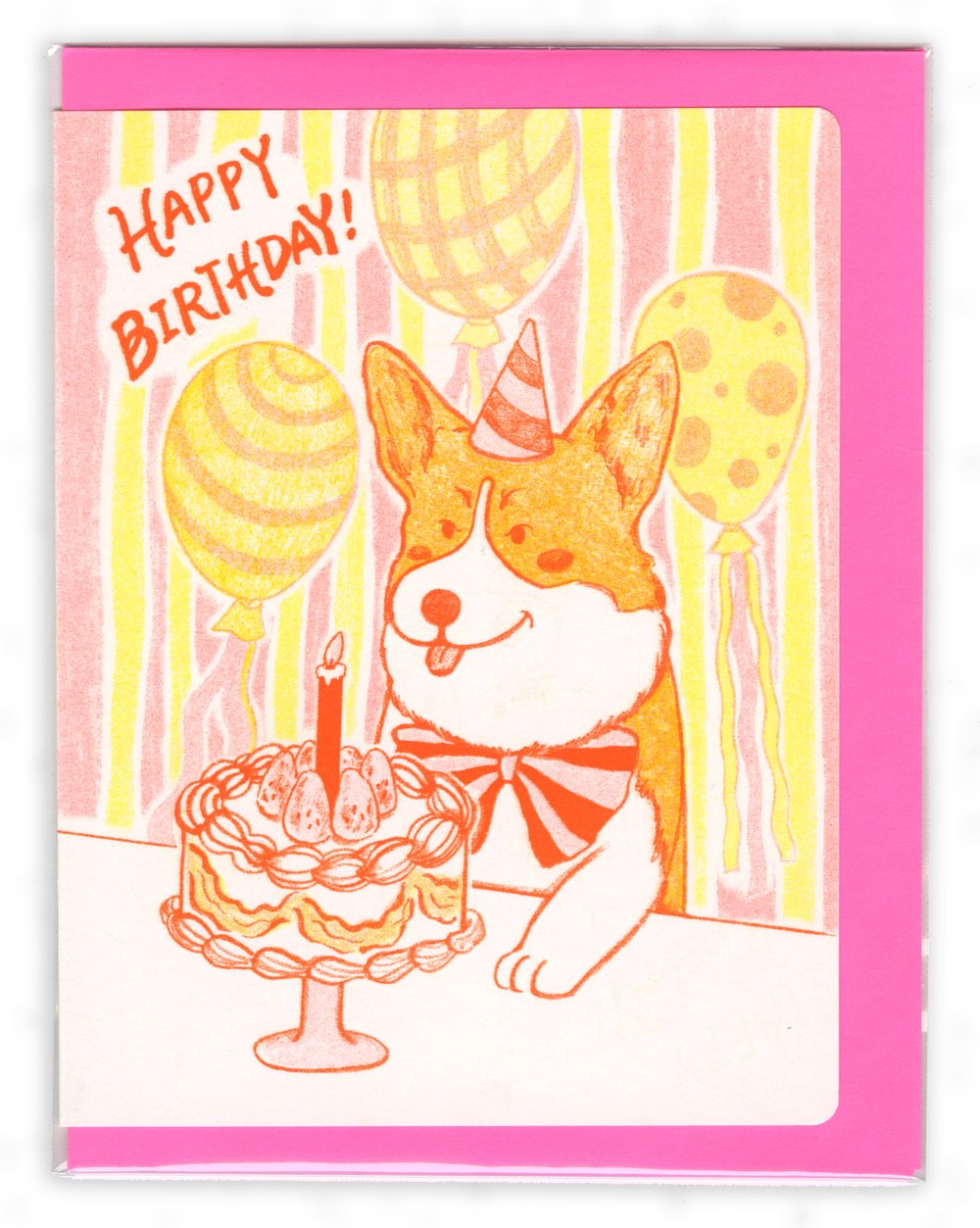 Image of RISO Corgi Birthday Card