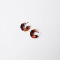 Image 2 of *NEW* Rosa Tortoiseshell Super Mini Hoop Earrings
