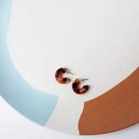 Image 3 of *NEW* Rosa Tortoiseshell Super Mini Hoop Earrings
