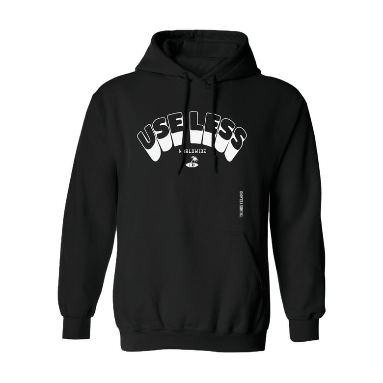 Image of USELESS HOODIE - BLACK-LIMITED 50 PIECES.