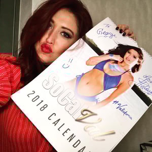 Blue swimsuit with matching 2014 Calendar