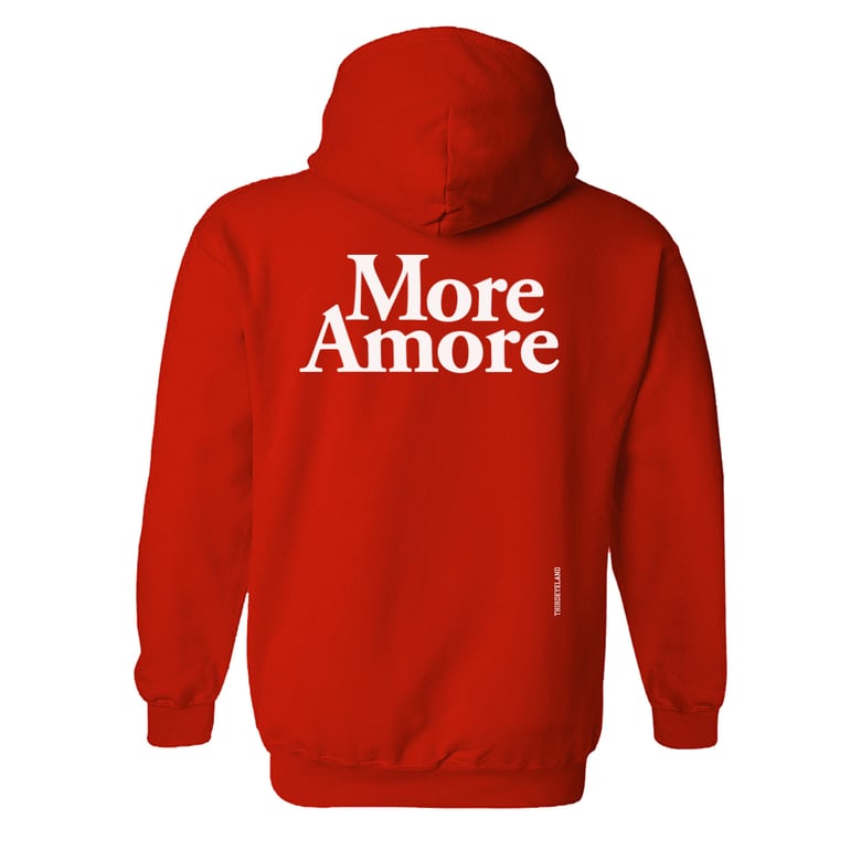 Image of MORE AMORE HOODIE - RED-LIMITED TO 50.