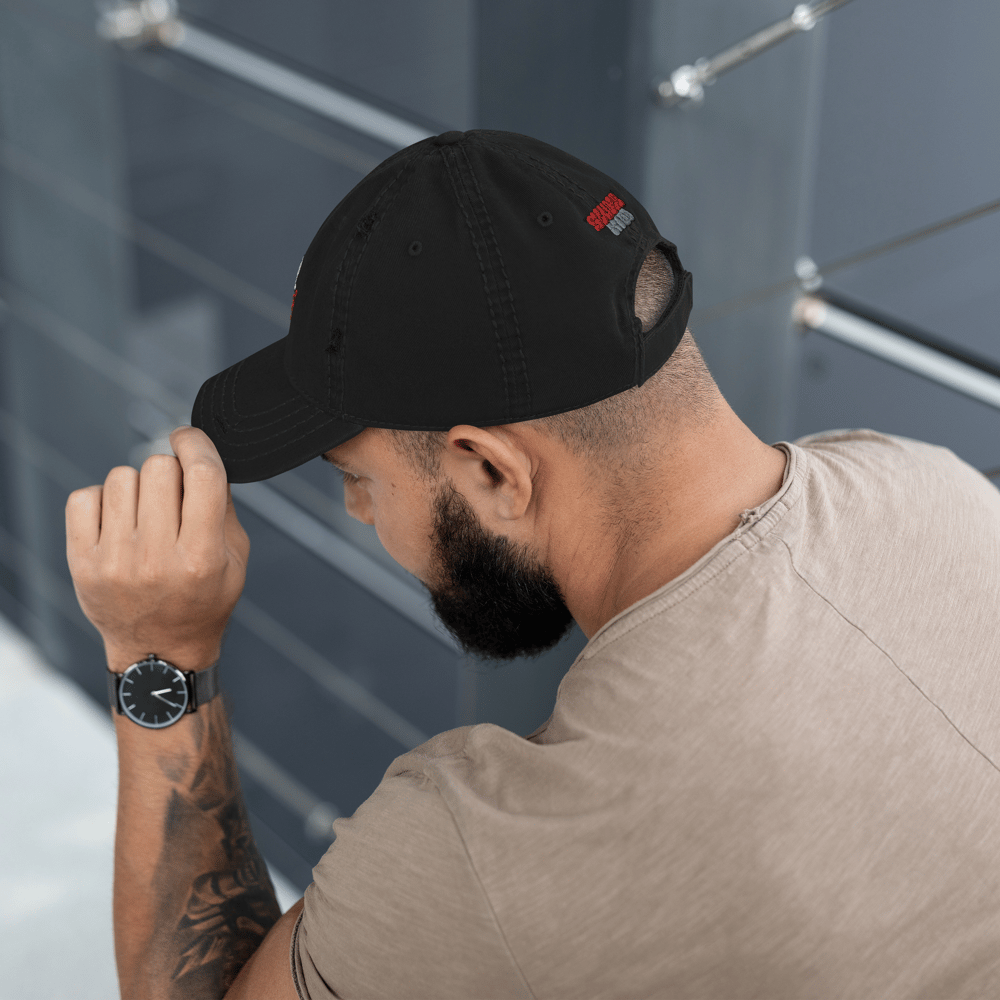 Skully Embroidered Dad hat (distressed)