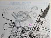 Image of REMARQUED PENCIL SKETCH ON SDCC TMNT PRINT