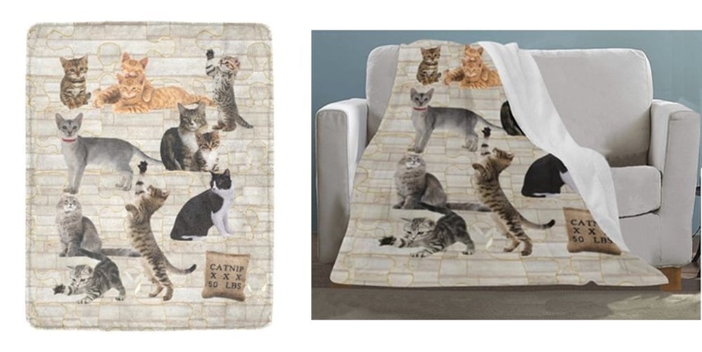 Image of Multi Cats Fleece Blanket