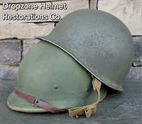 Image 14 of WWII M1 USMC Helmet McCord Fixed bale & rayon Hawley Liner. 1st Pattern Camo Cover.