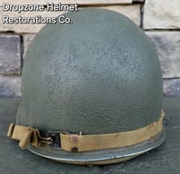 Image 10 of WWII M1 USMC Helmet McCord Fixed bale & rayon Hawley Liner. 1st Pattern Camo Cover.