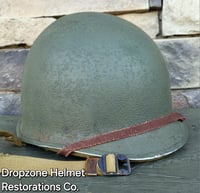 Image 11 of WWII M1 USMC Helmet McCord Fixed bale & rayon Hawley Liner. 1st Pattern Camo Cover.