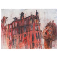 Image 1 of Light On The Top Floor - Charcoal, Soft Pastels, Pencil and Acrylic Paint on Paper 