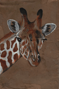 Giraffe hand made papier mache journal