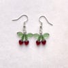 dark glass cherry earrings