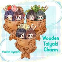 Image 1 of Couple Taiyaki Wooden Charm (EXTRAS)