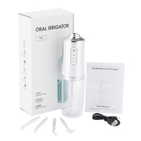 Oral Irrigator Portable Dental Water Flosser USB Rechargeable Water Jet Floss Tooth Pick 4 Jet Tip 2