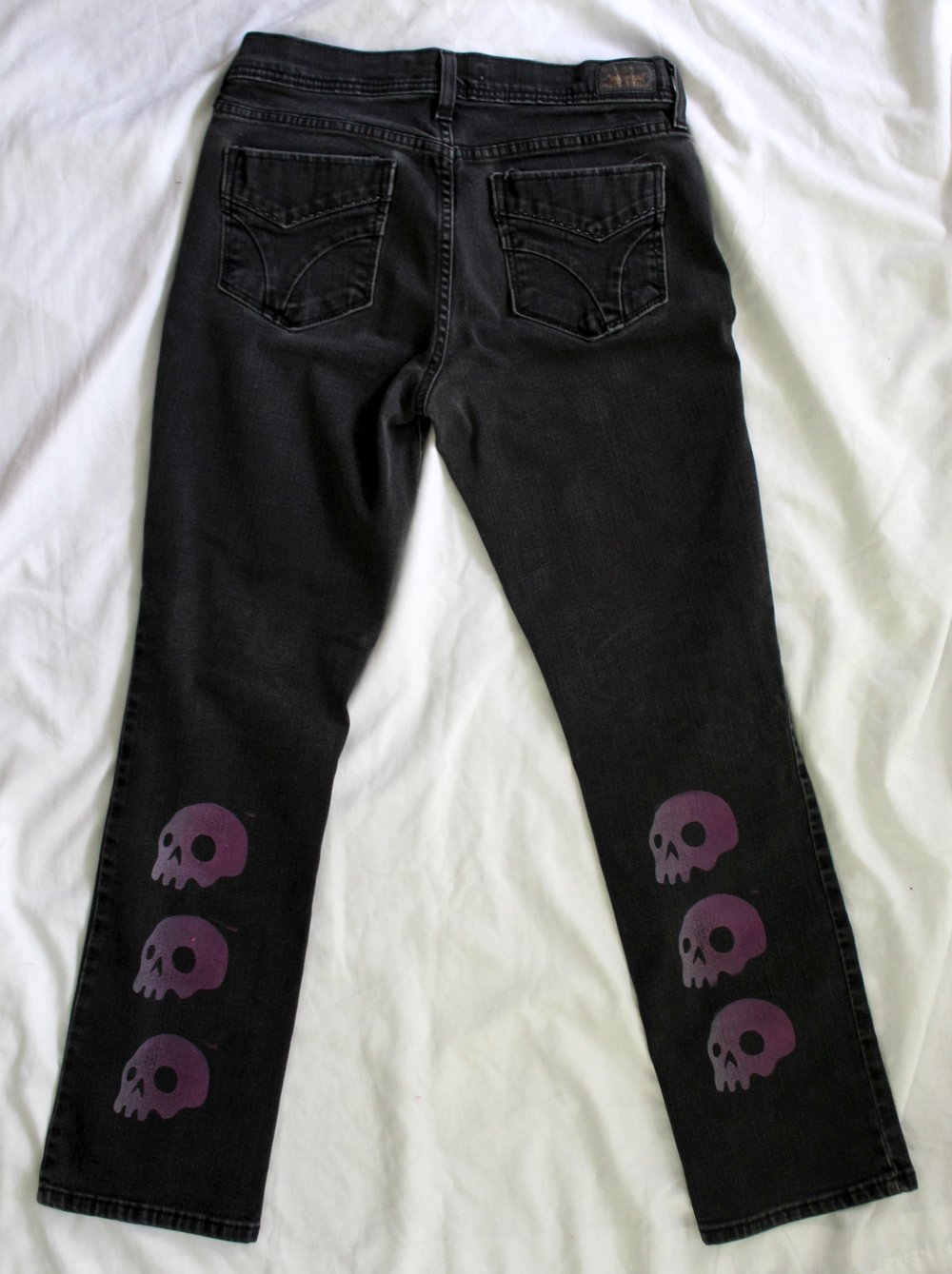 Image of Bandaged Knees Printed Jeans (Waist Size 32')