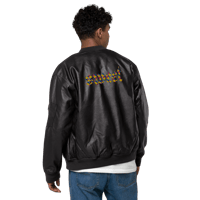 Image 12 of Embroidered BRH Sweet Faux Leather Bomber Jacket 