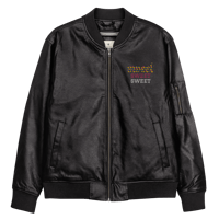 Image 6 of Embroidered BRH Sweet Faux Leather Bomber Jacket 