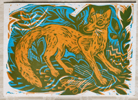 Image 1 of Mark Hearld Raucous Invention Linocut exhibition card