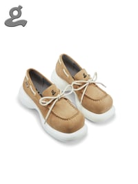 Image 1 of Brown lace-up platform shoes