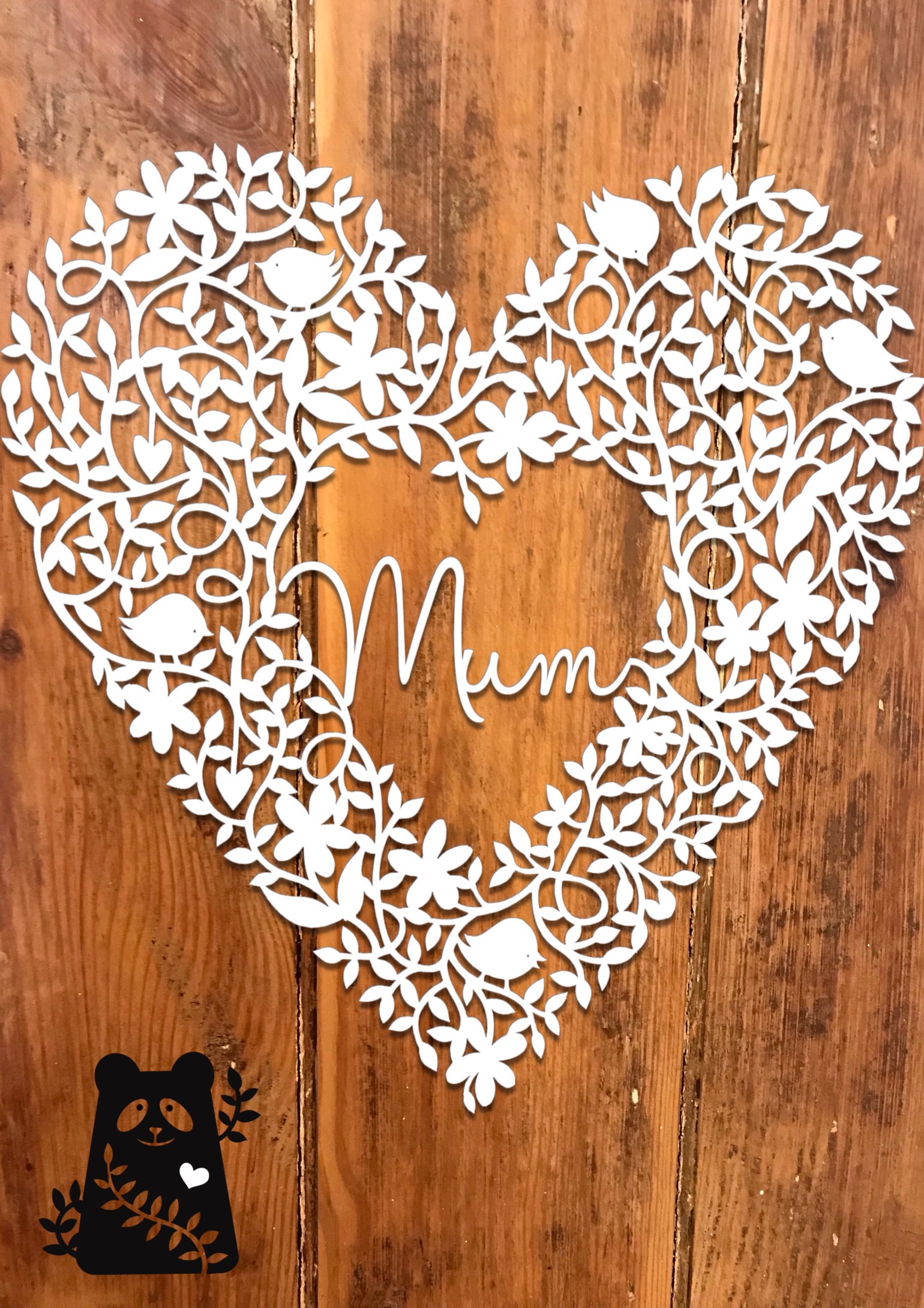 Image of Mum Heart Papercut Template