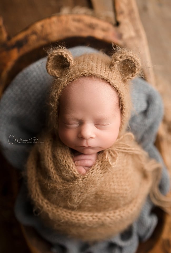 Image of 50% off Newborn Fuzzy Bear Bonnets