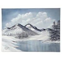 Image 1 of Winter Lake - 24" x 18" Oil Painting