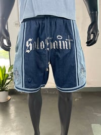 Image 1 of SOLO SAINT "DENIM BASKETBALL SHORTS"