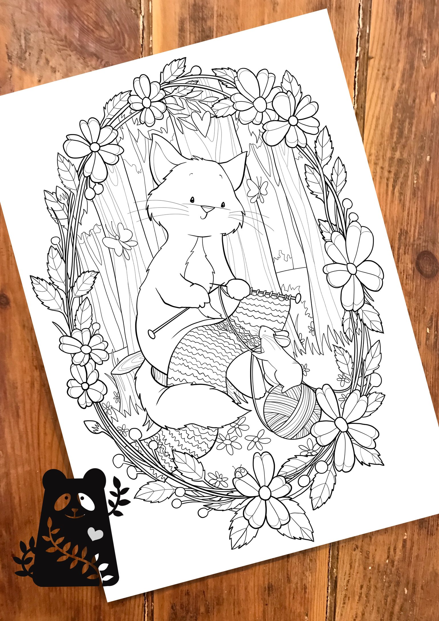 Image of Knitty Kitty Colouring Sheet