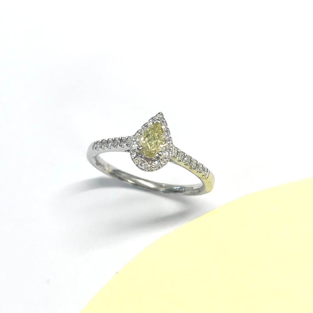 Image of Yellow diamond Pear Halo