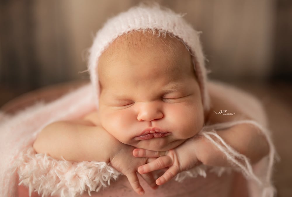 Image of 50% off Newborn Fuzzy Classic Knit Bonnets