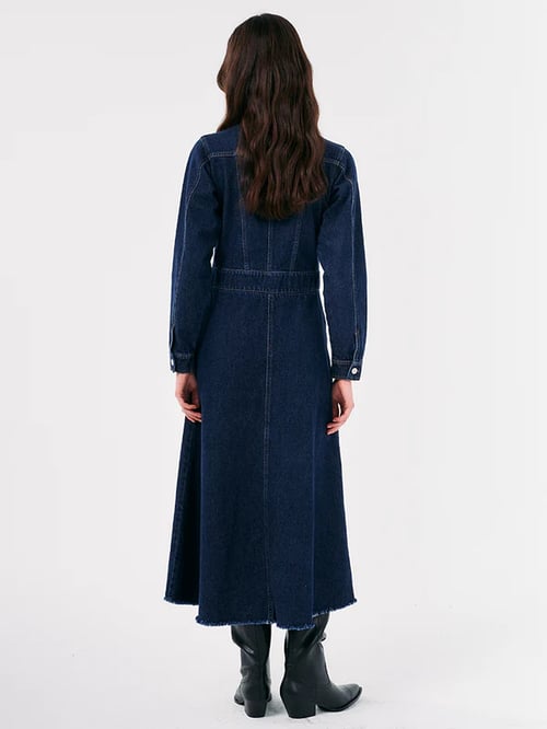 Image of 3-Vestido acampanado denim