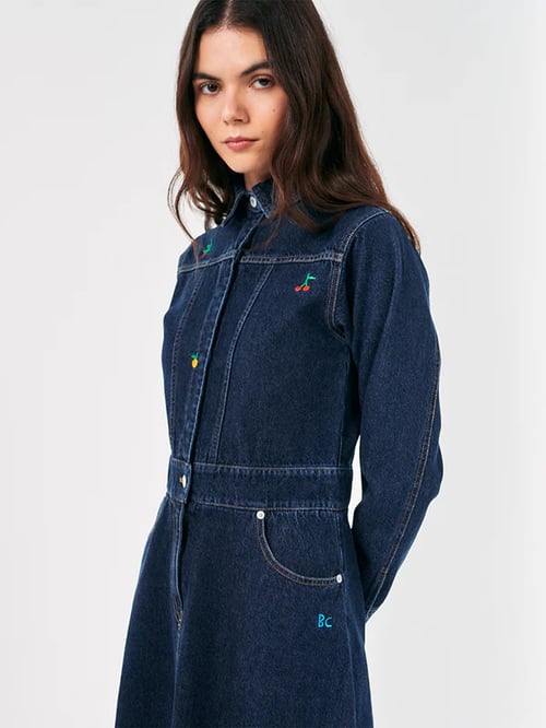 Image of 3-Vestido acampanado denim