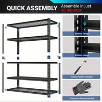 Image 4 of Heavy-Duty 5-Tier Adjustable Garage Shelving Unit - 2000LBS Capacity