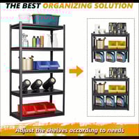 Image 7 of Heavy-Duty 5-Tier Adjustable Garage Shelving Unit - 2000LBS Capacity
