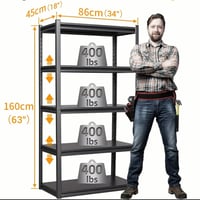 Image 11 of Heavy-Duty 5-Tier Adjustable Garage Shelving Unit - 2000LBS Capacity