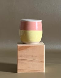 Image 1 of Pink and Yellow Cup