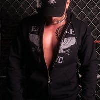 Image 1 of The Eagle NYC Black Hooded Zipper Sweatshirt w/ Gray Logo