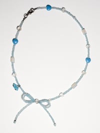 Image 2 of Blue and Crystal Bow