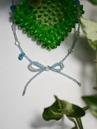 Image 1 of Blue and Crystal Bow