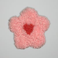 Pink Heart Flower Coaster