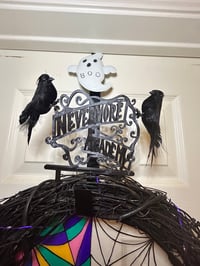 Image 3 of Wednesday Addams Halloween Wreath with Lights and Sound