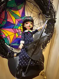 Image 4 of Wednesday Addams Halloween Wreath with Lights and Sound