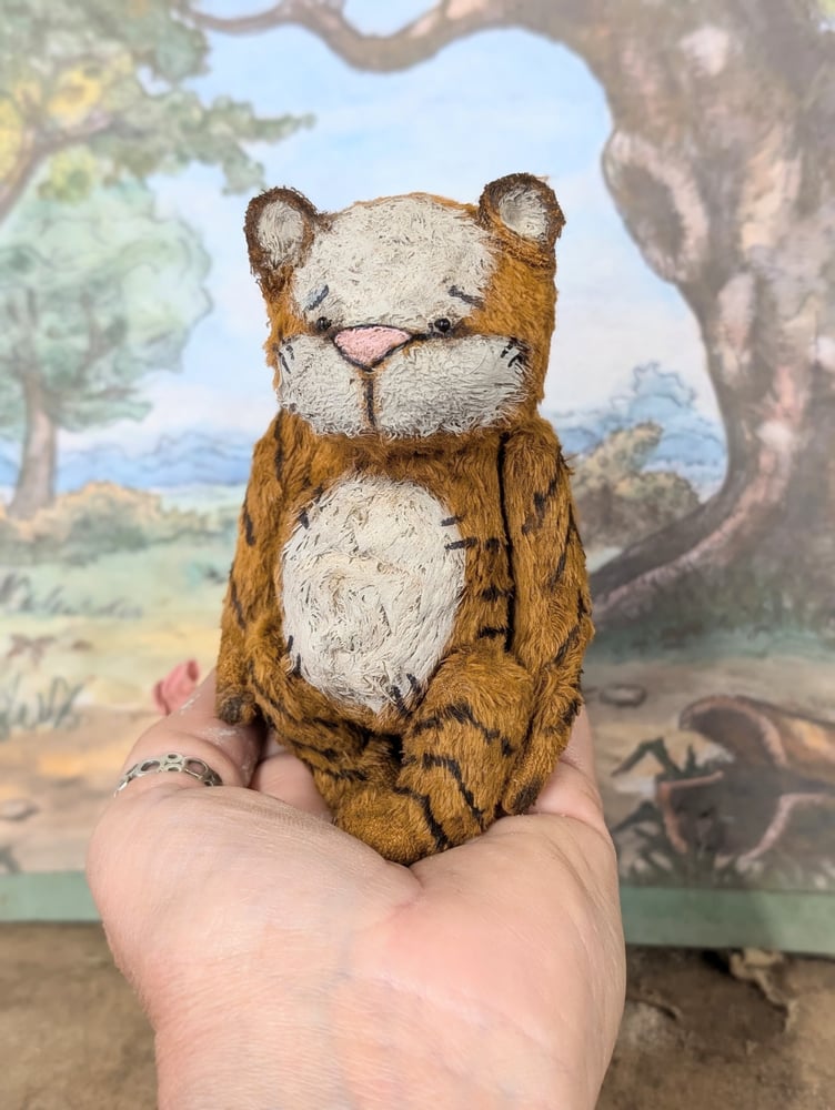 Image of TIGGER the Teenie Weenie 4" classic vintage style toy tiger by whendis bears.