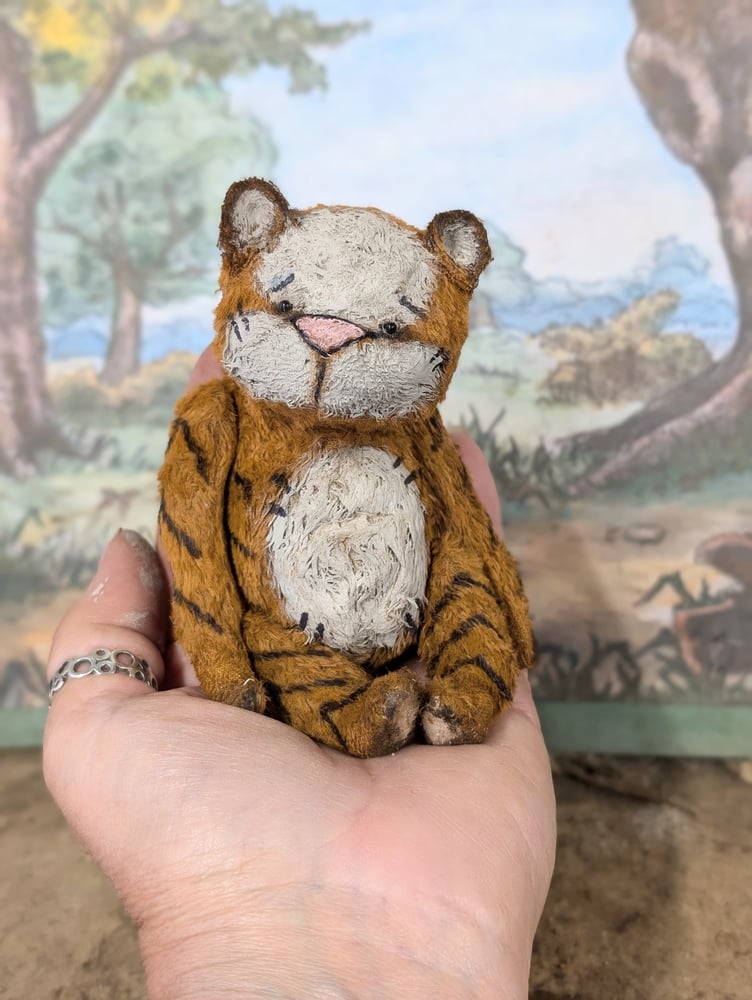 Image of TIGGER the Teenie Weenie 4" classic vintage style toy tiger by whendis bears.