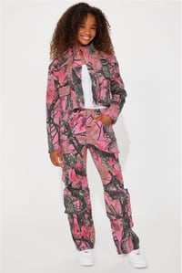 Image 1 of Pink Cargo Jeans & Jacket Set