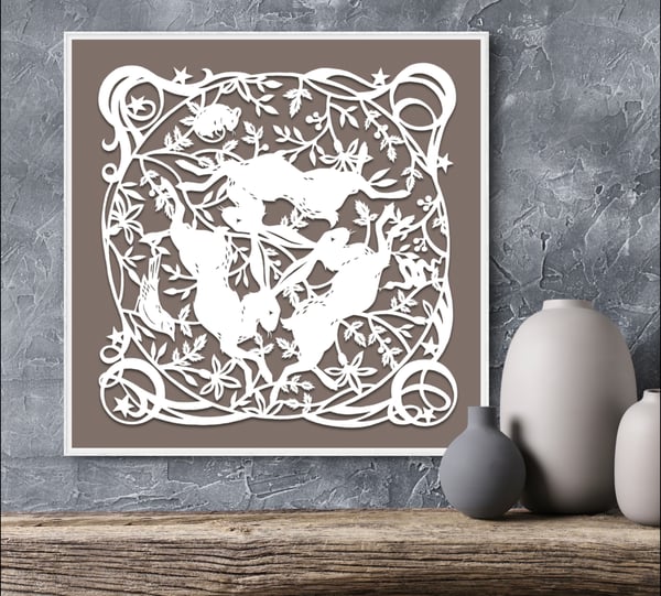 Image of Taupe ‘Tinner’s Rabbits’ Canvas Print