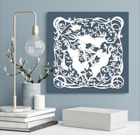 Dark Teal ‘Tinner’s Rabbits’ Canvas Print