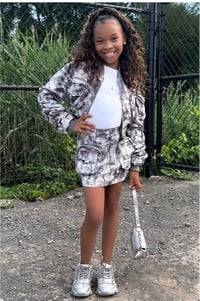 Image 3 of Grey & White Camo Skirt Set