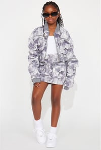 Image 2 of Grey & White Camo Skirt Set